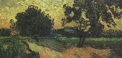 Landscape with thte Chateau of Auvers at Sunset nn04)